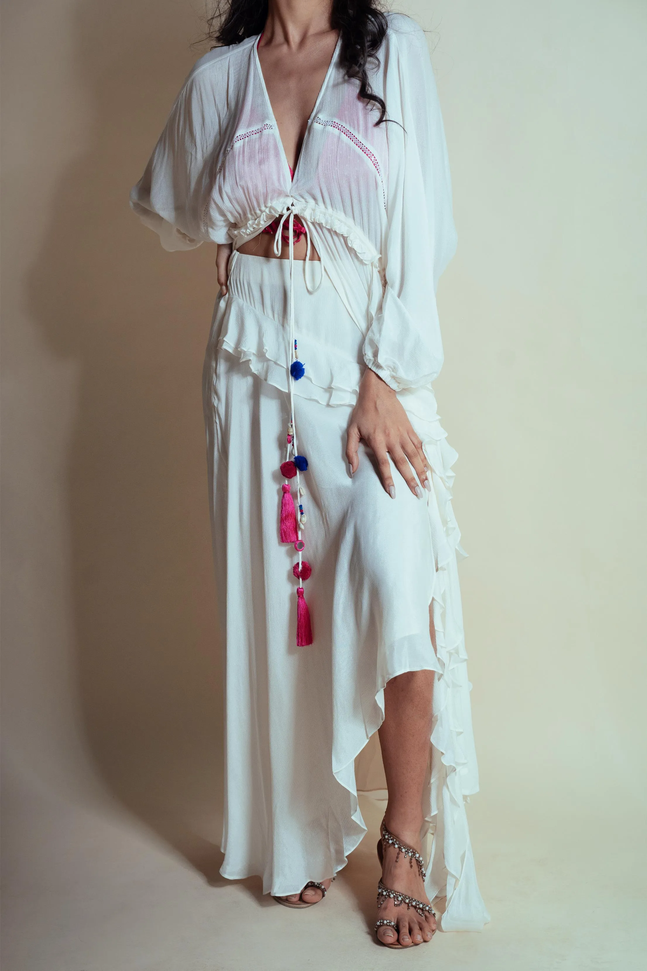 VANILLA CASCADE RUFFLE DUSTER