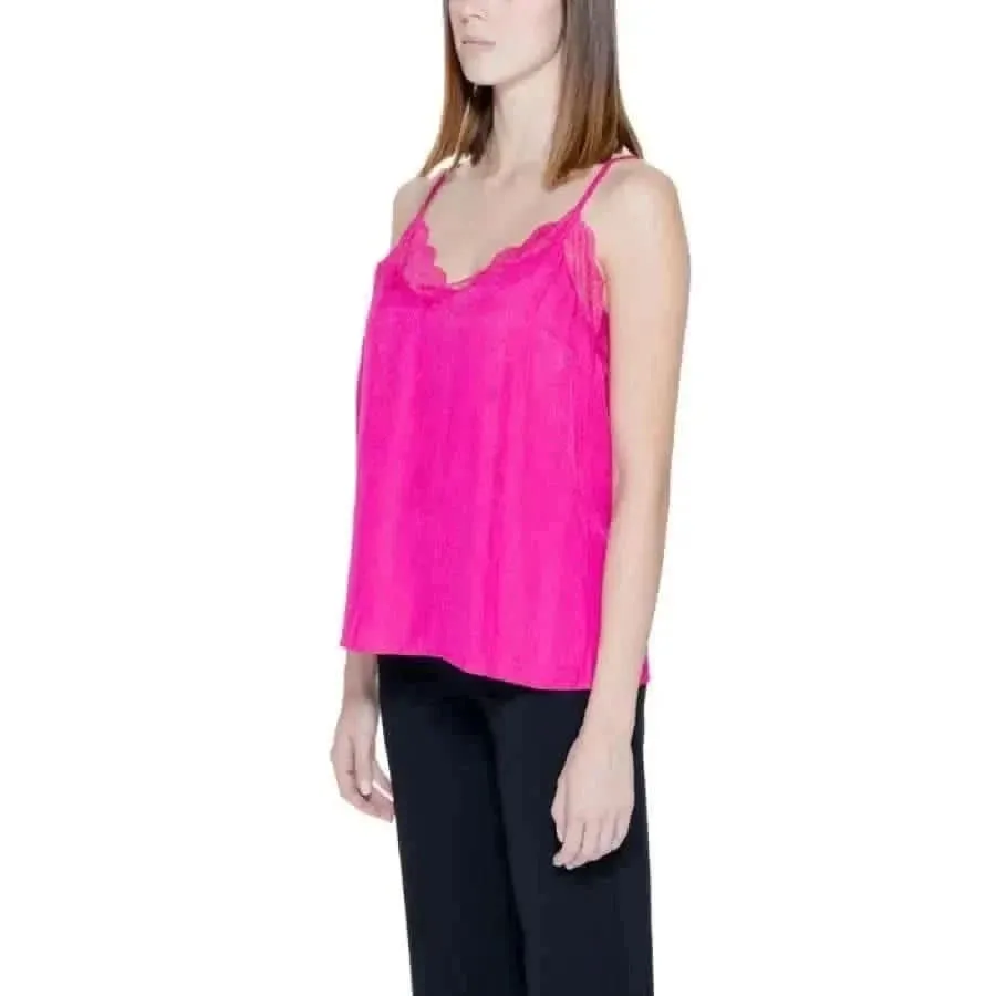Vila Clothes Women's Fuchsia Viscose Tank Top