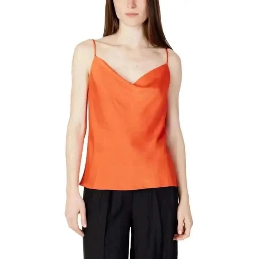 Vila Women's Green Cowl Neck Tank Top