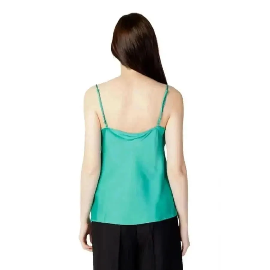 Vila Women's Green Cowl Neck Tank Top