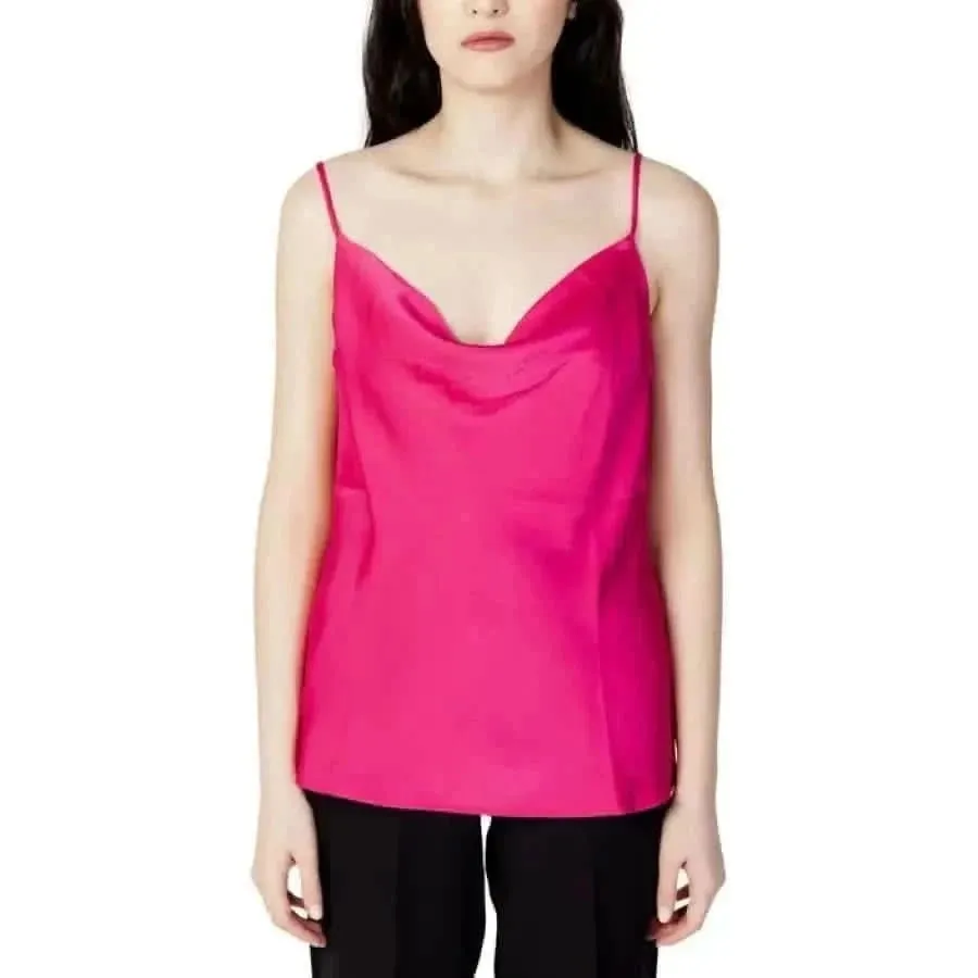 Vila Women's Green Cowl Neck Tank Top
