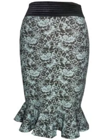 Vintage Crepe Ruffled Skirt