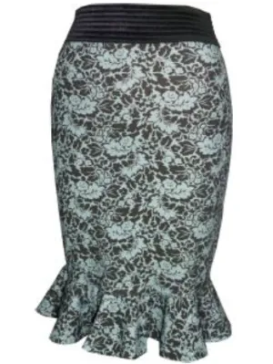 Vintage Crepe Ruffled Skirt
