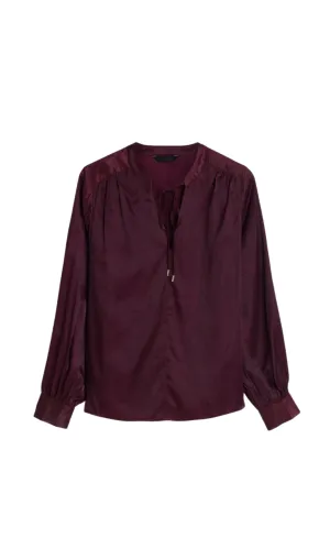 Viscose blouse in burgundy