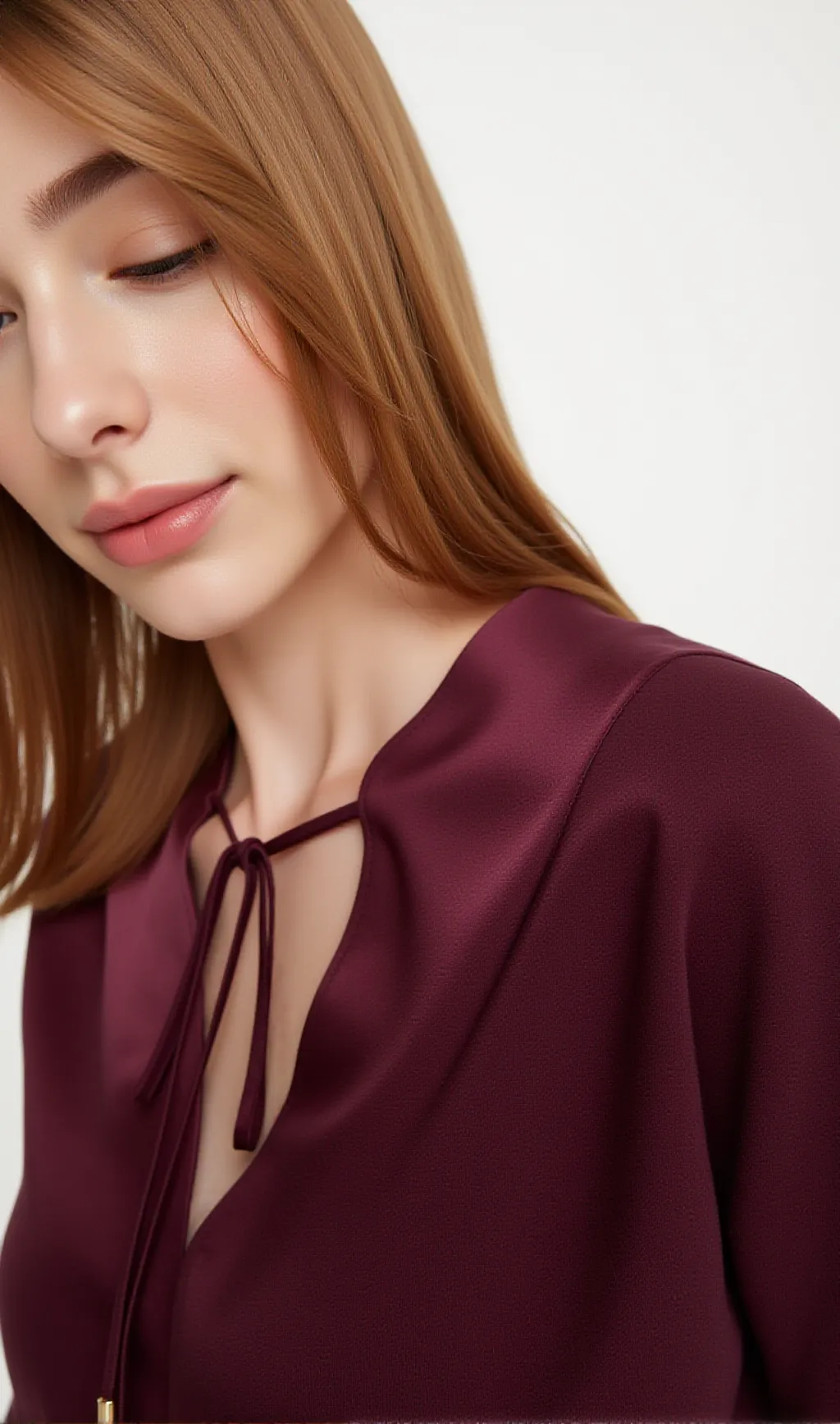 Viscose blouse in burgundy