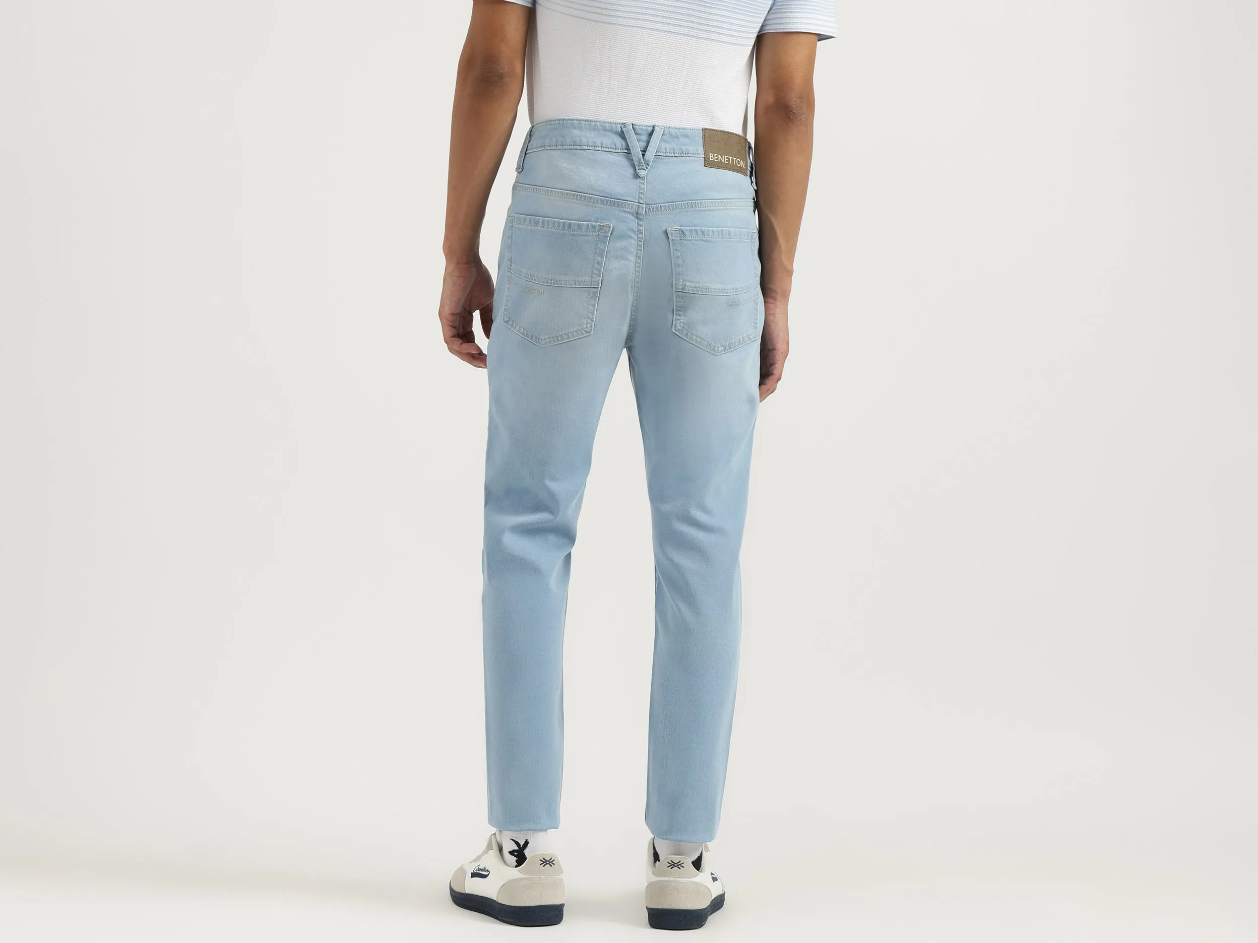 Washed Low Crotch Jeans