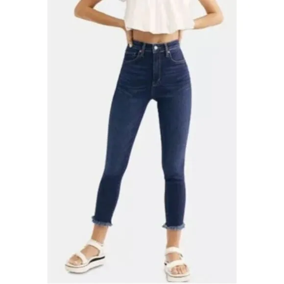 We The Free Raw High-Rise Jegging Jeans Free People Womens Size 25 Deep Indigo