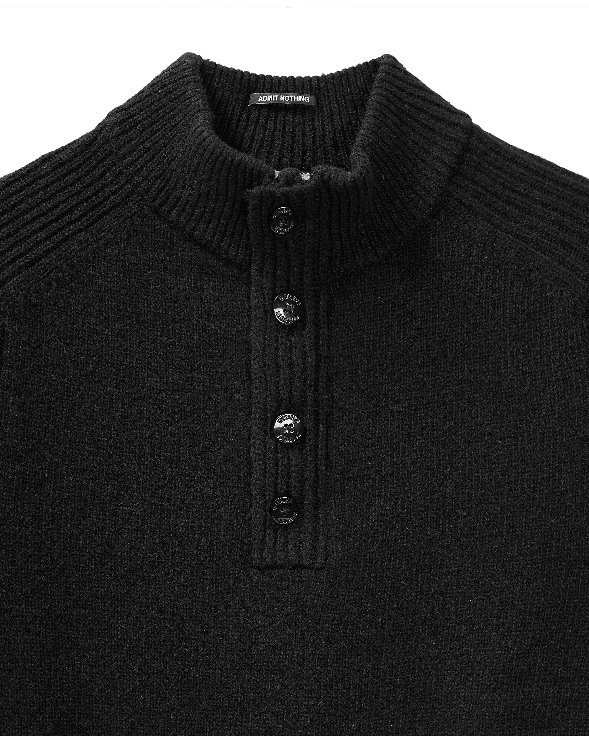 Weekend Offender Castillos Knitted Wool Quarter Neck Sweater Black
