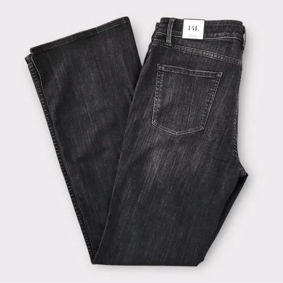 WHBM NWT Skinny Flare High Rise Stretchy Black Jeans 14L