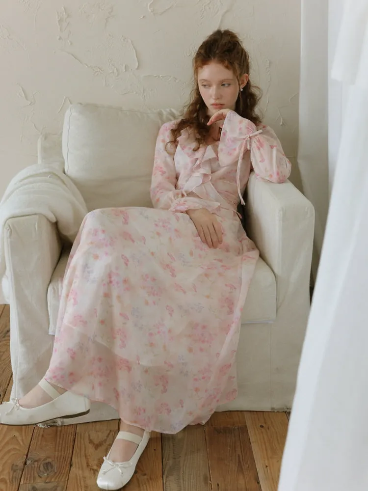 Whispering Petals Long Dress