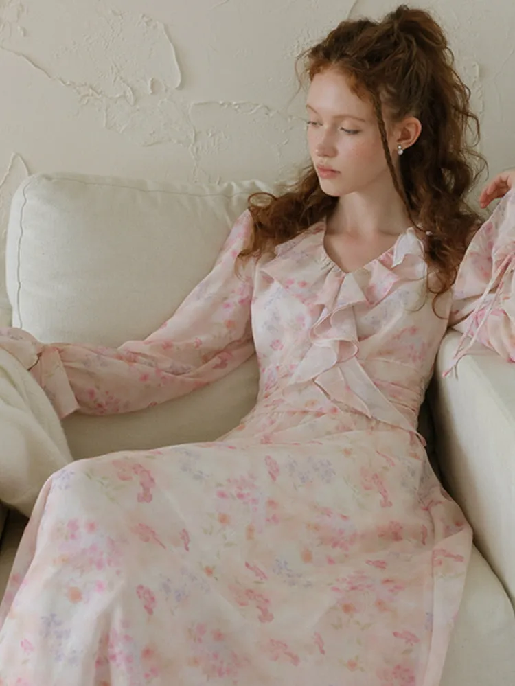 Whispering Petals Long Dress
