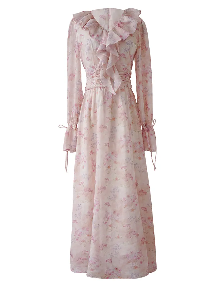 Whispering Petals Long Dress