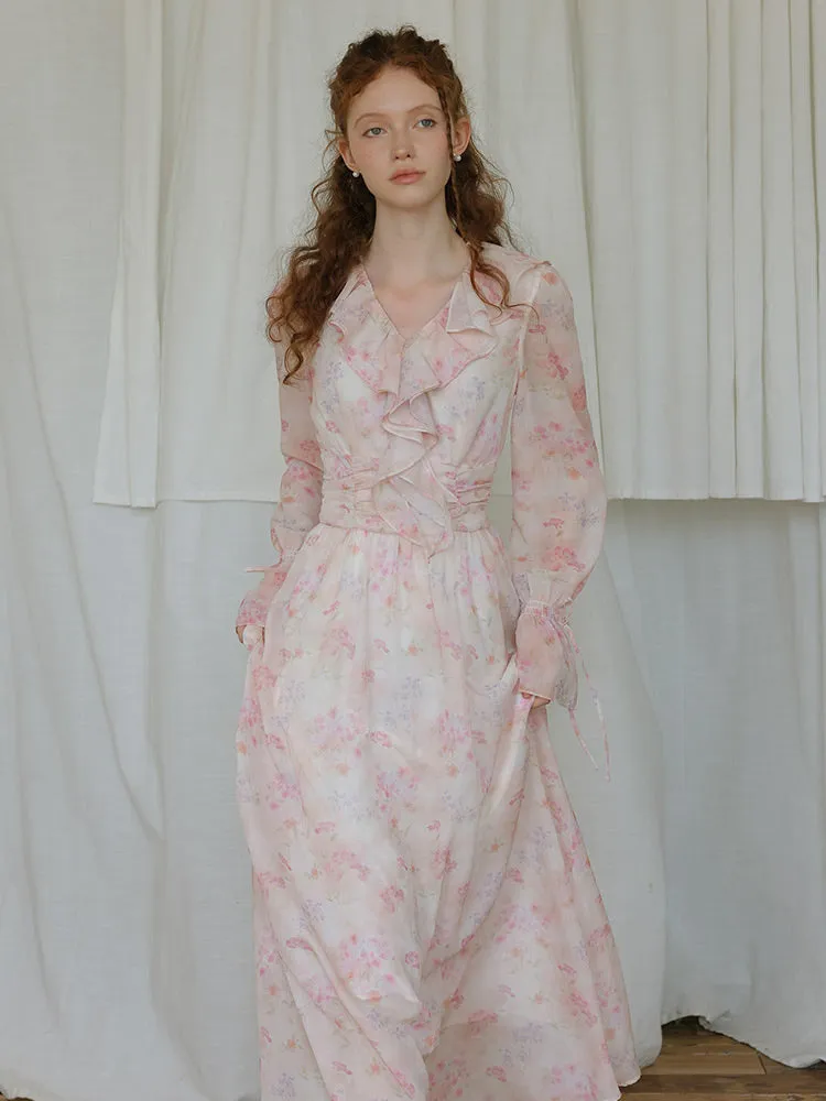 Whispering Petals Long Dress