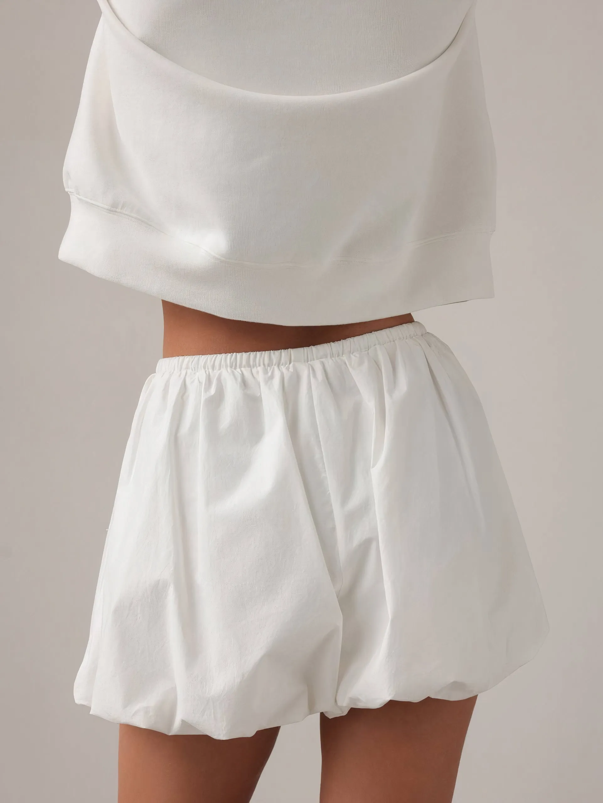 White Bubble Shorts