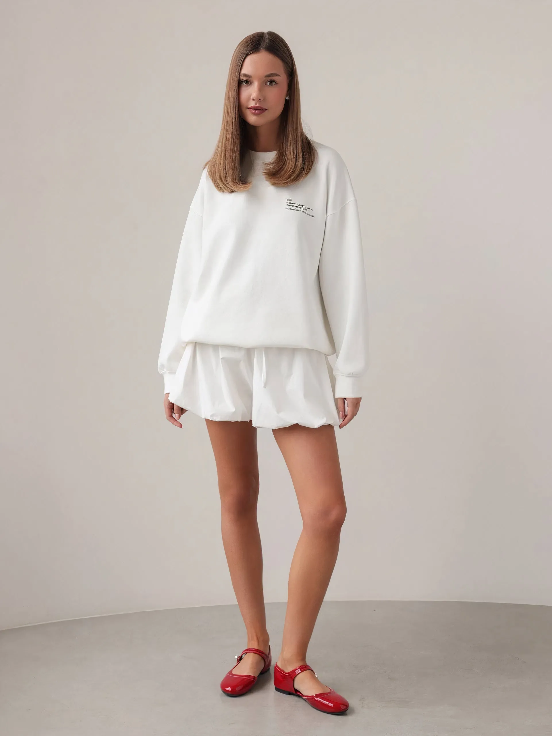 White Bubble Shorts