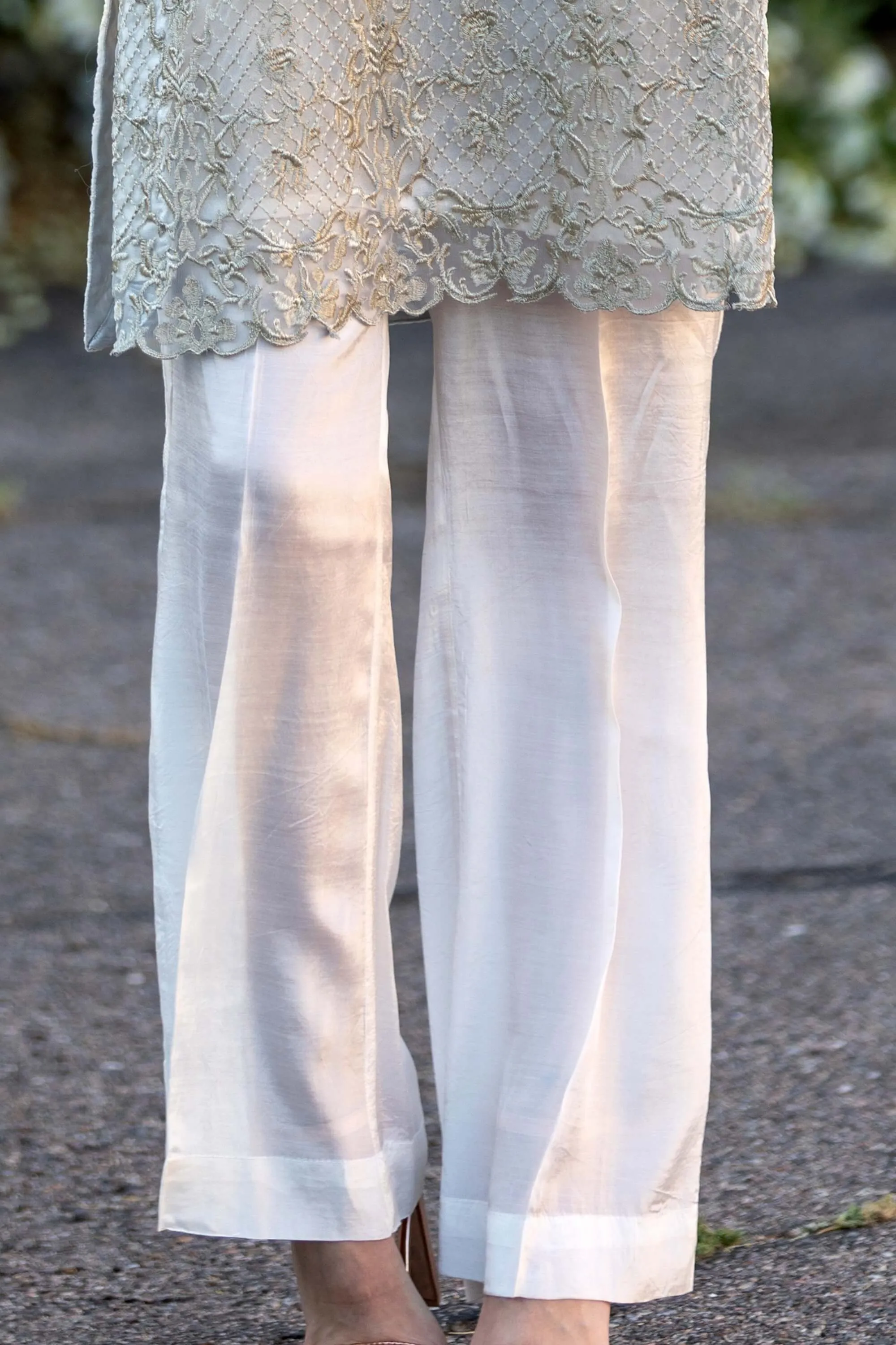 White Chiffon Salwar Kameez Suit