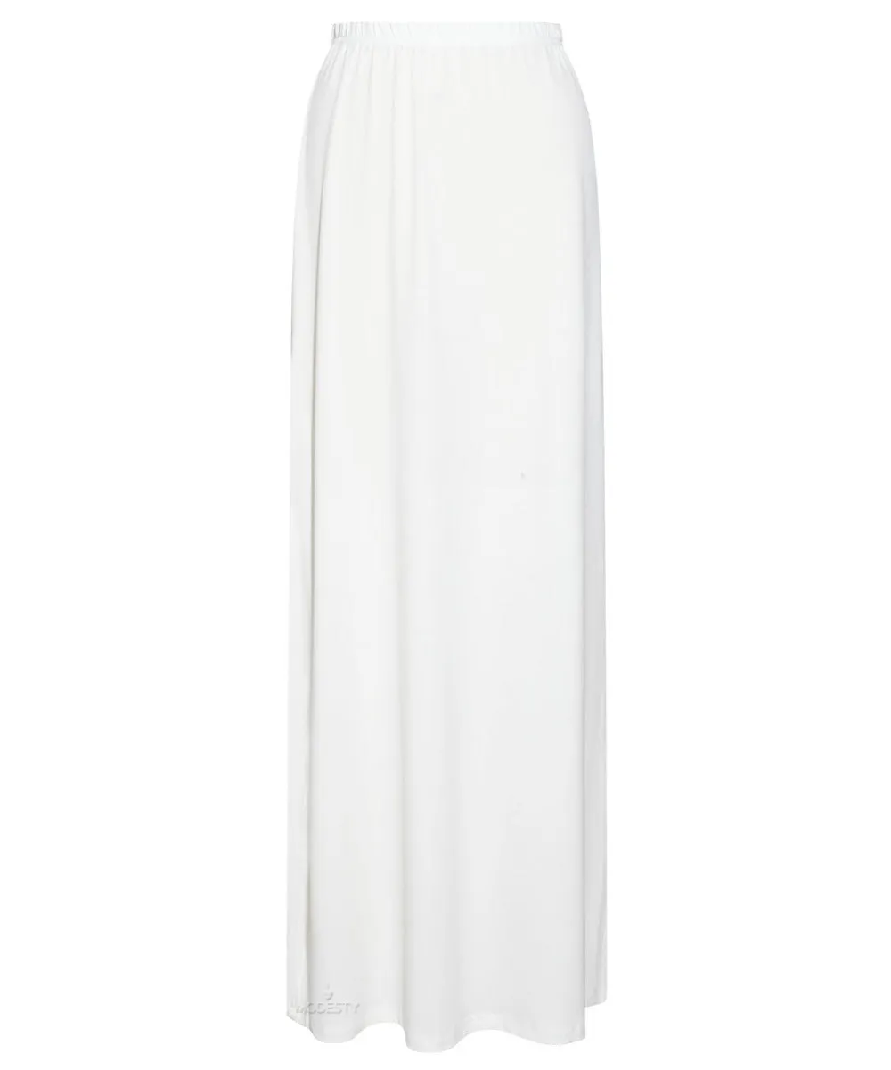 White Jersey Pencil Maxi Skirt