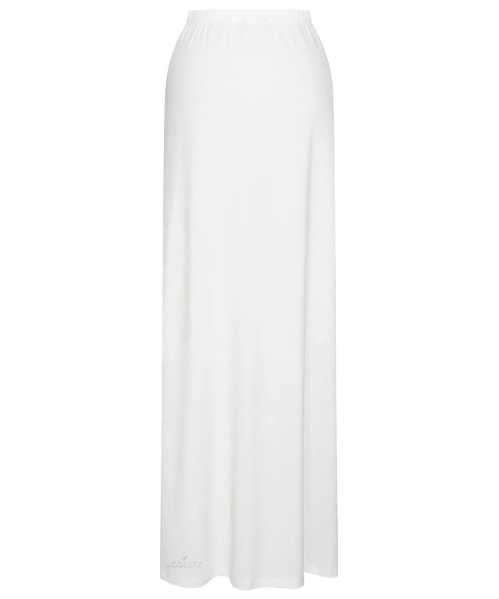 White Jersey Pencil Maxi Skirt