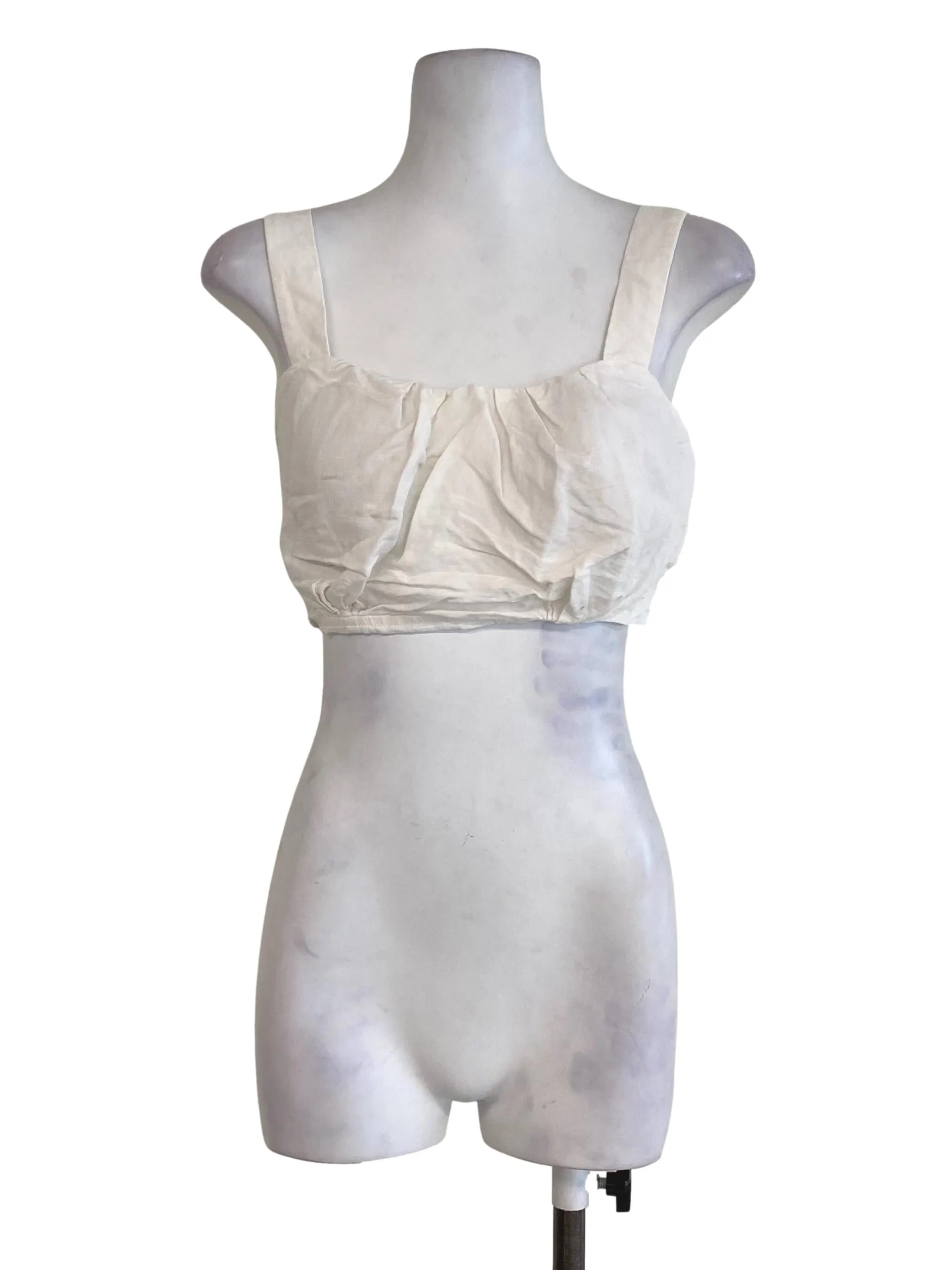 White Plain Crop Tank Top