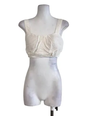 White Plain Crop Tank Top