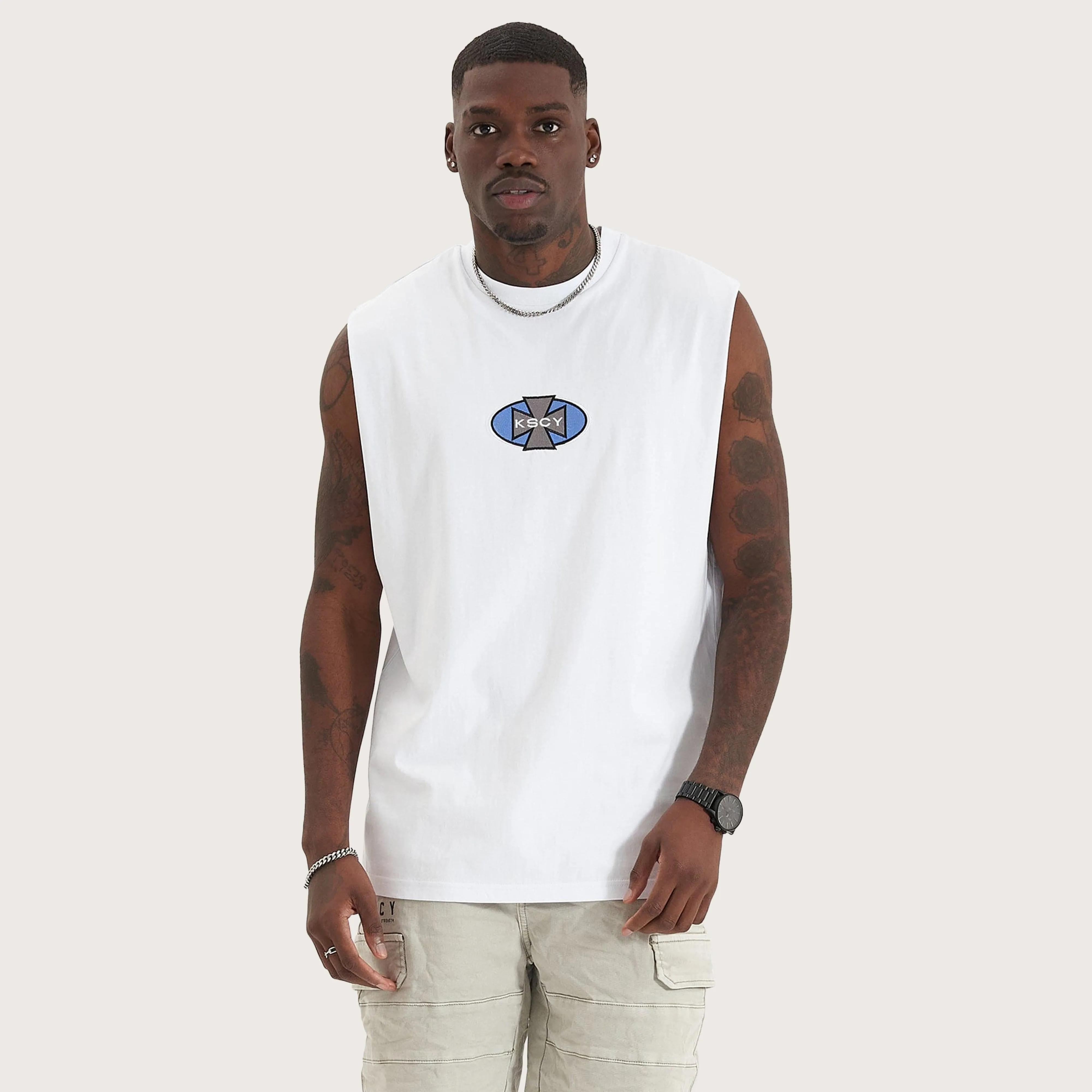 Wicked Relaxed Fit Muscle Tee Optical White