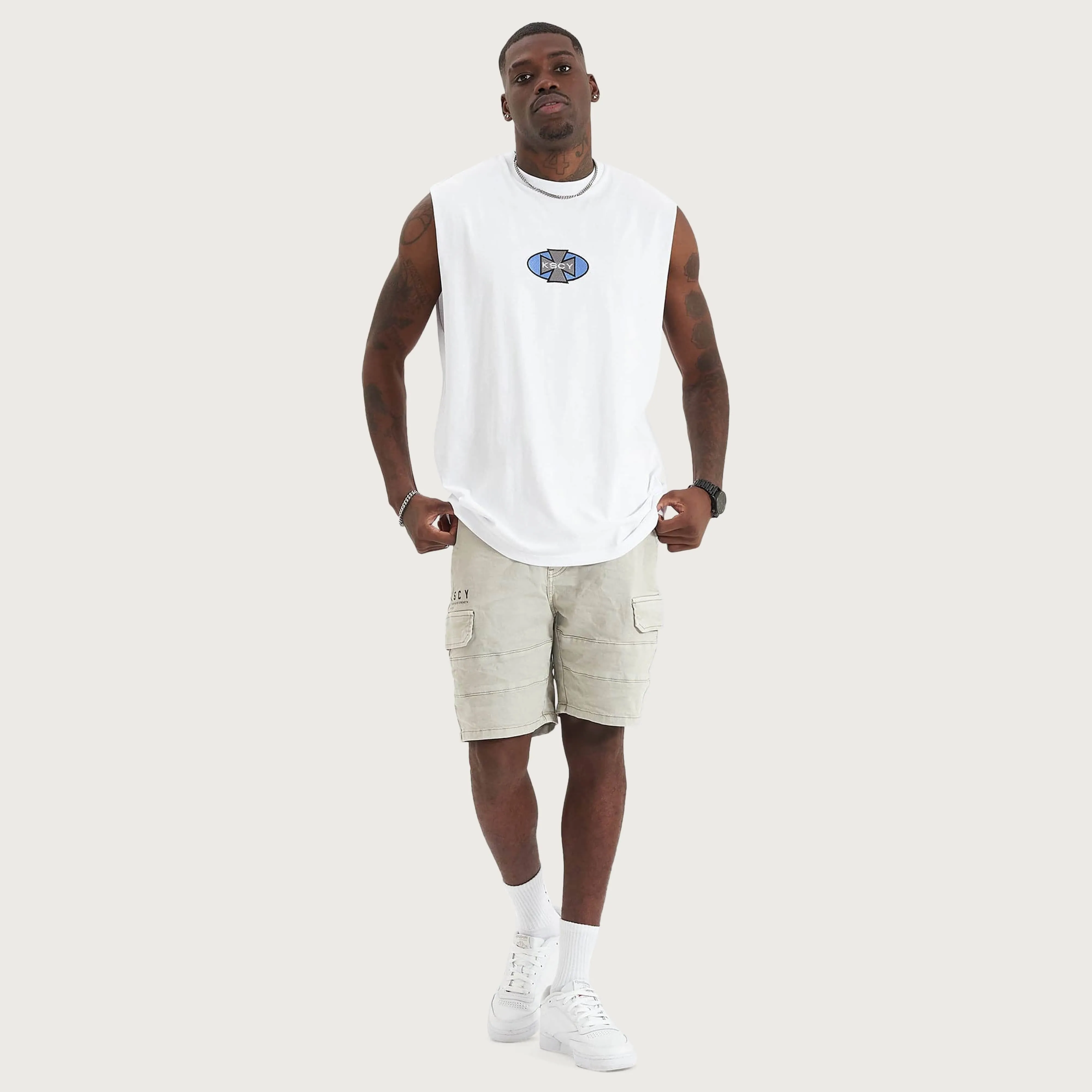 Wicked Relaxed Fit Muscle Tee Optical White