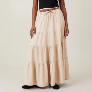 Women High Waist Loose Cotton Skirt