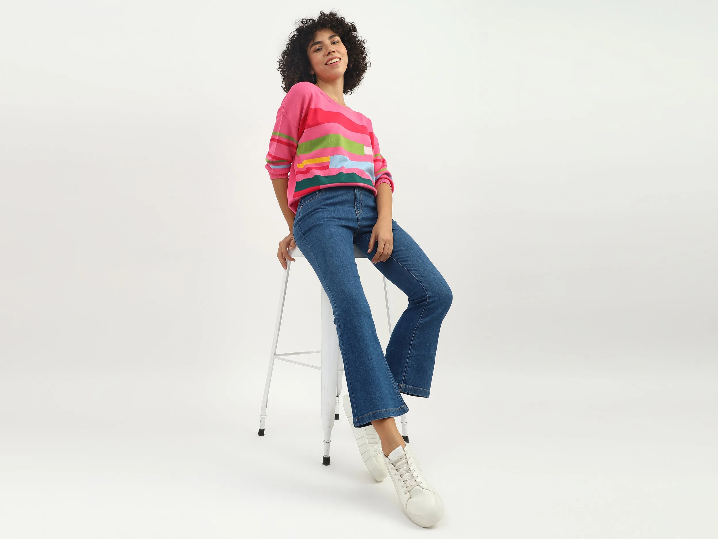 Women Solid Bootleg Jeans