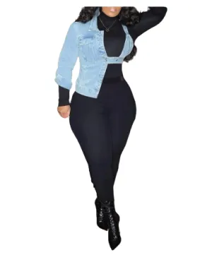 Women Streetwear Plus Size Vovelty Denim One Shoulder Jackets