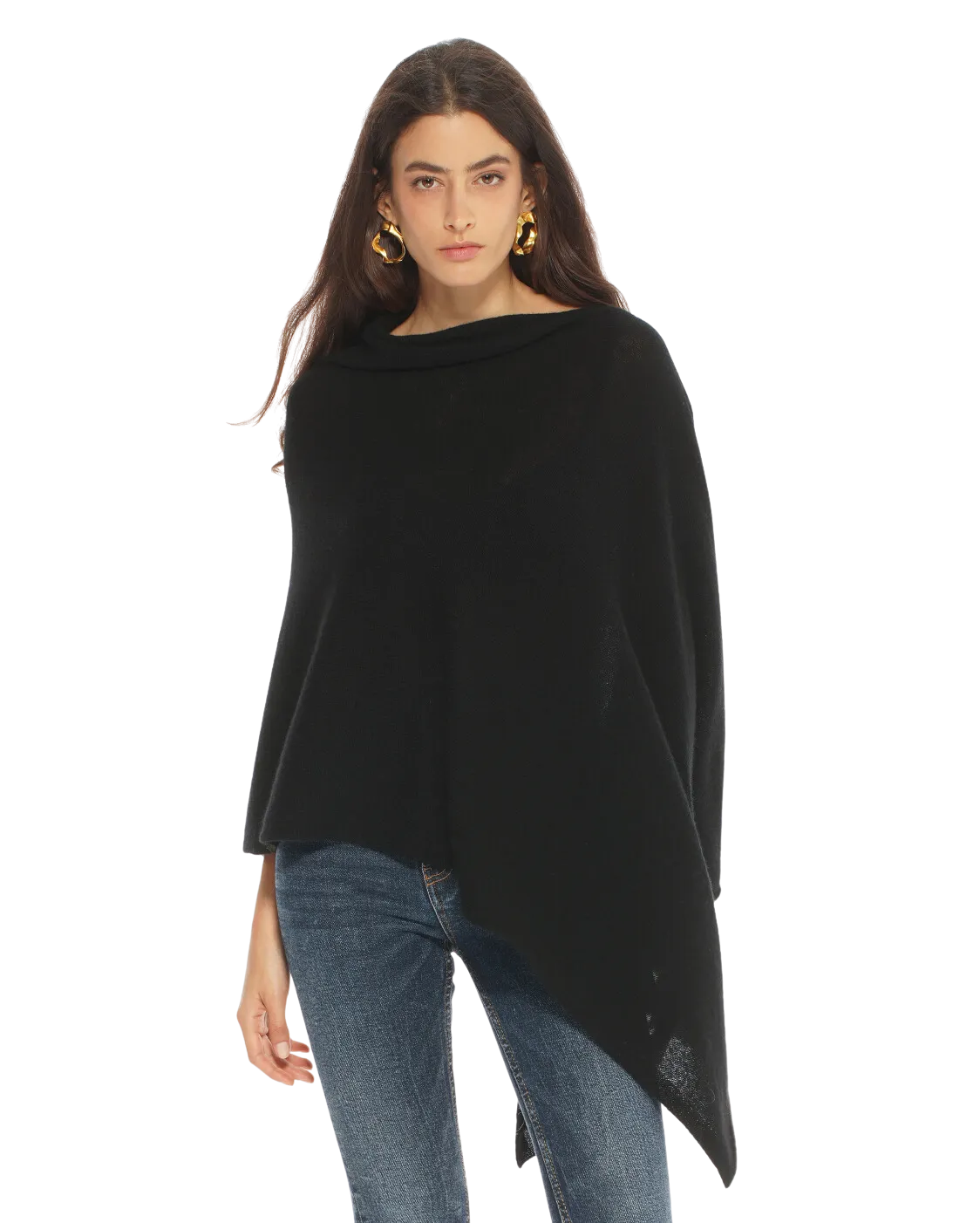 Women's Essential Pure Cashmere Poncho Cyan
