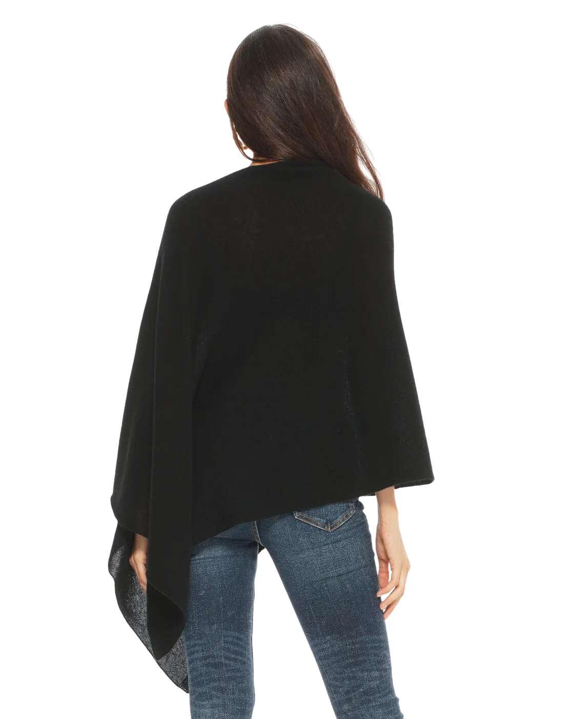 Women's Essential Pure Cashmere Poncho Cyan