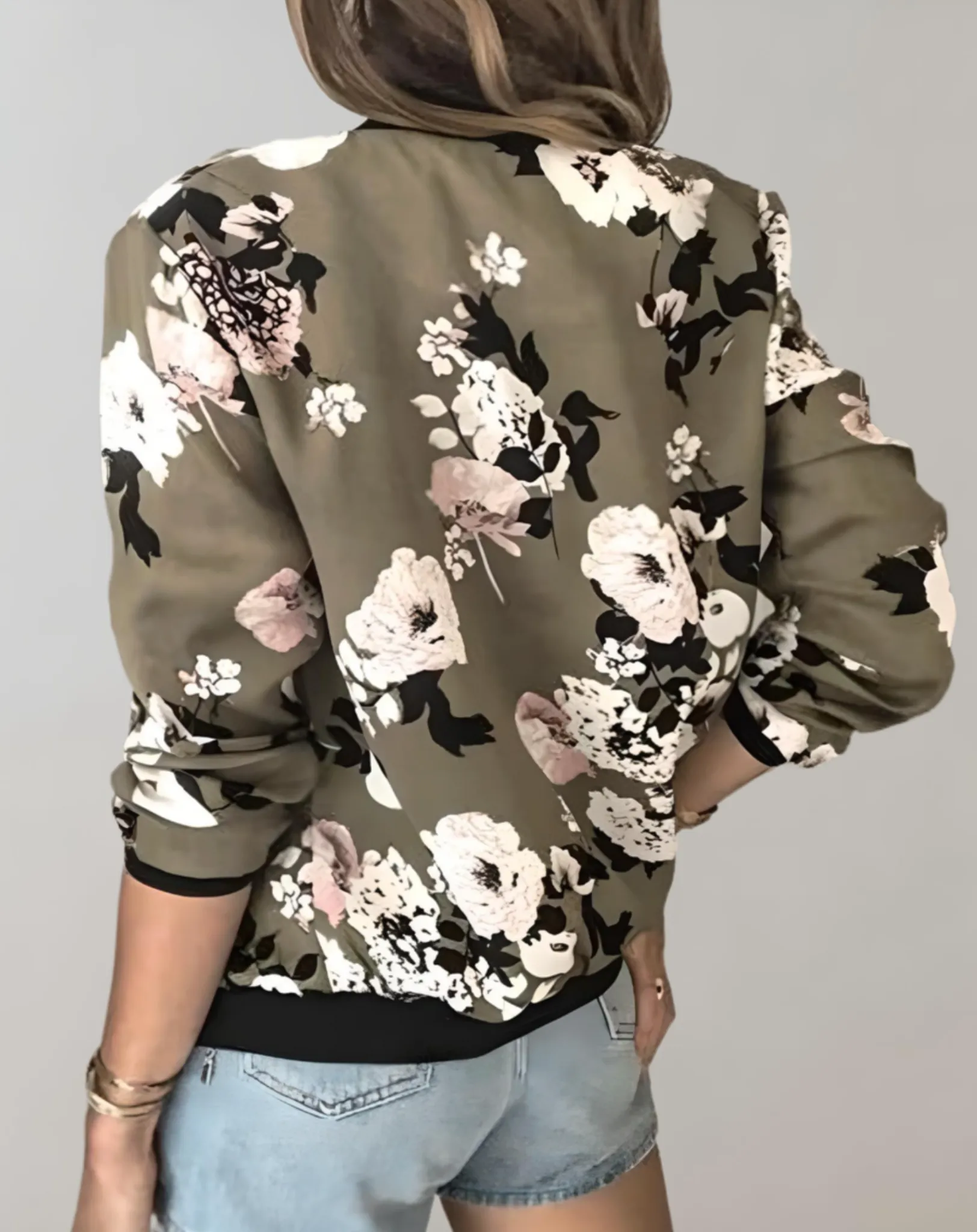 Women's Vibrant Floral Bomber Jacket A Trendy Spring Essential