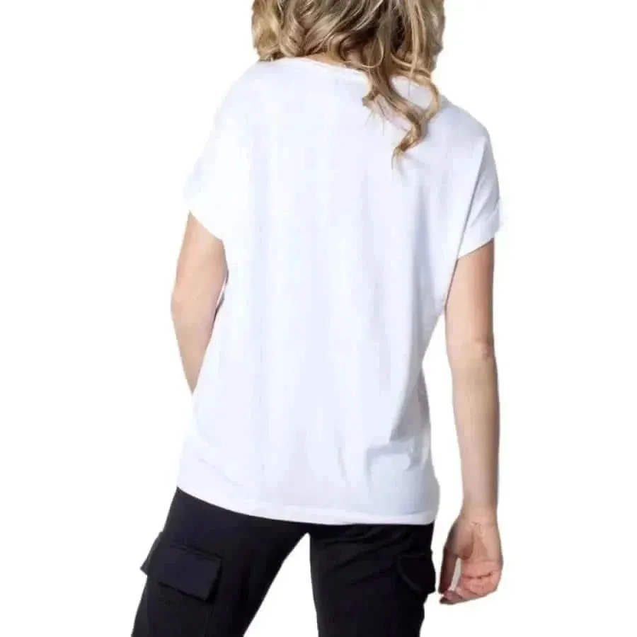 Women's White Round Neck Tank Top