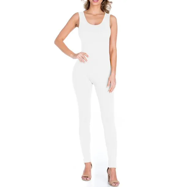 XMJ222XH-PLAIN TANK JUMPSUIT(PLUS)
