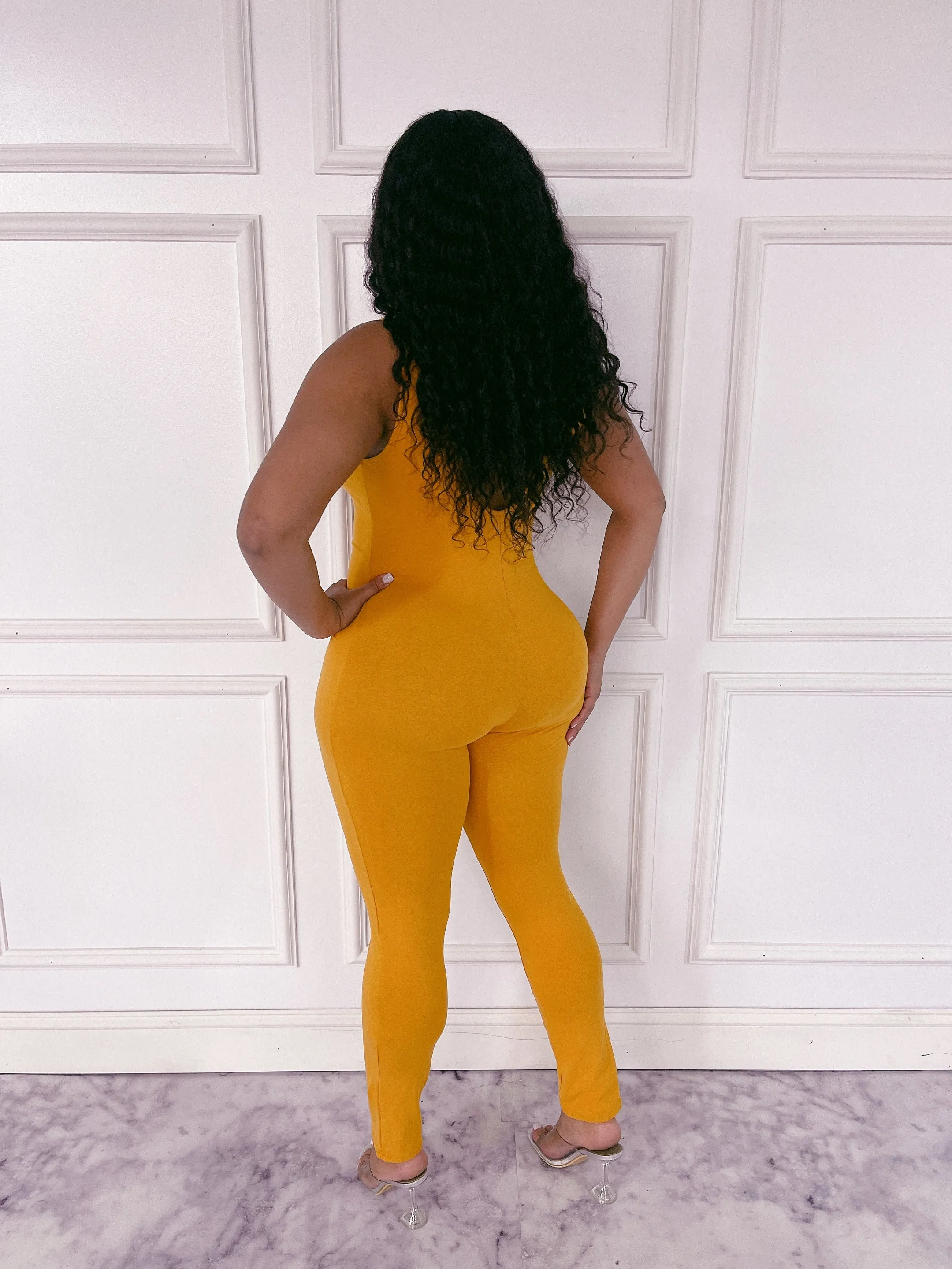 XMJ222XH-PLAIN TANK JUMPSUIT(PLUS)