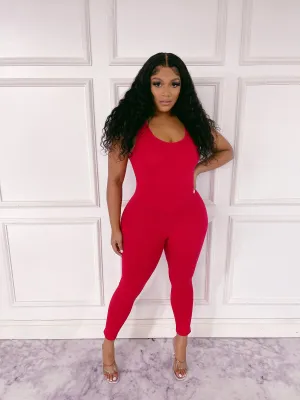XMJ222XH-PLAIN TANK JUMPSUIT(PLUS)