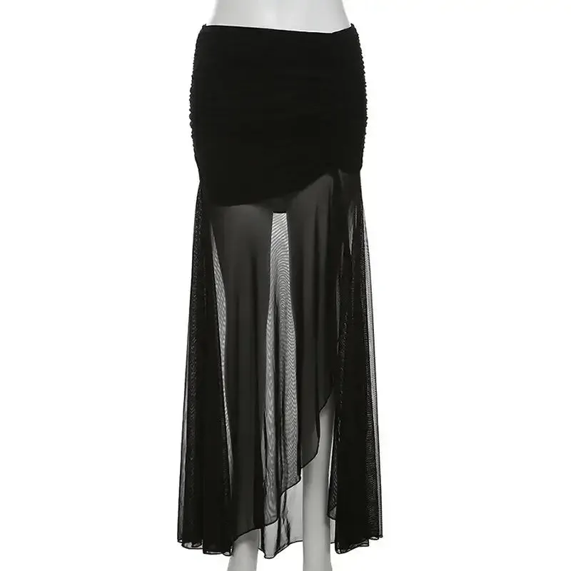 Y2K A-Line Ankle-Length Solid Dress for Spring and Summer Women