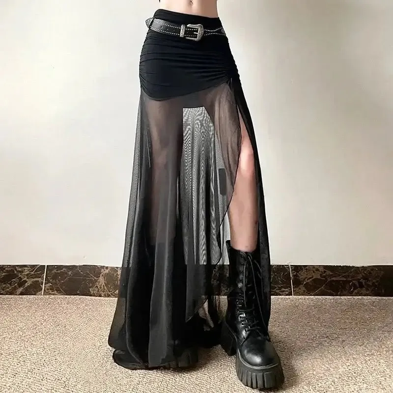 Y2K A-Line Ankle-Length Solid Dress for Spring and Summer Women
