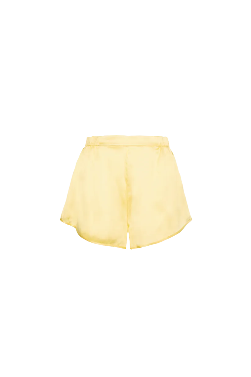 YARI: BUTTER YELLOW ORGANIC SILK SHORTS
