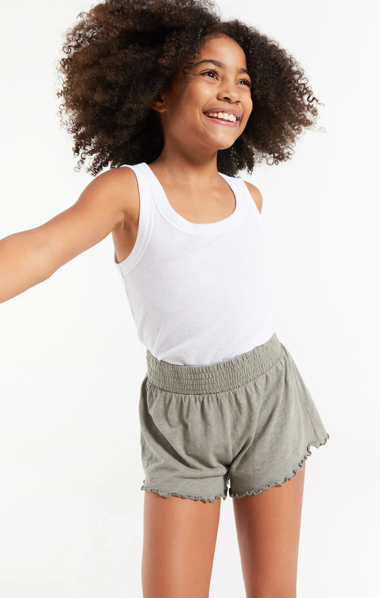 Z Supply Girls Emery Short - Dusty Sage
