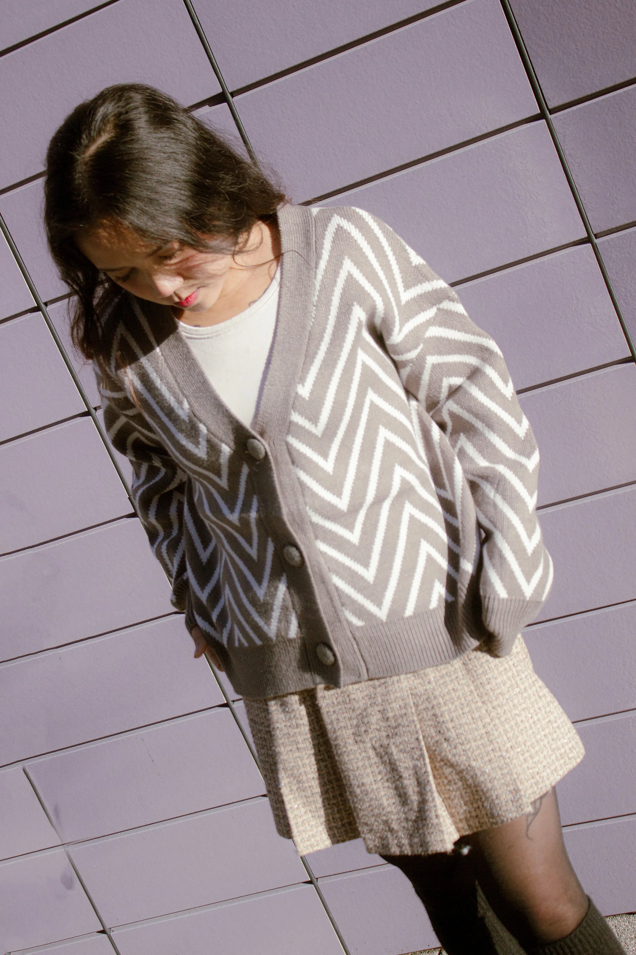 Zig Zag Print Cardigan