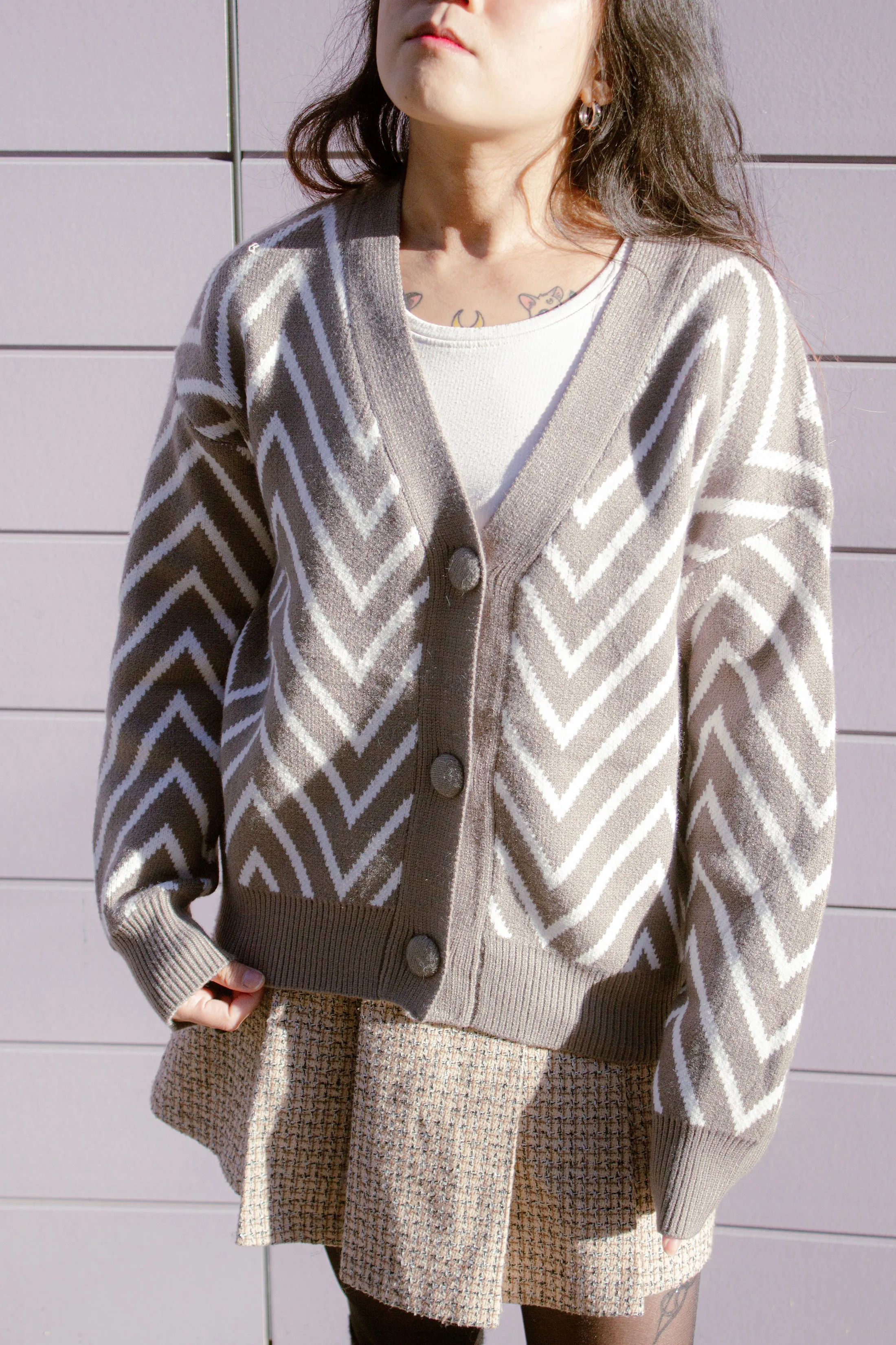 Zig Zag Print Cardigan